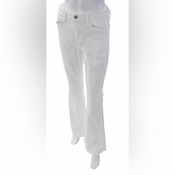 L'Agence Women's High Rise Zip Up Bell Flare Jeans – White Denim – Size 29 - Picture 2 of 10